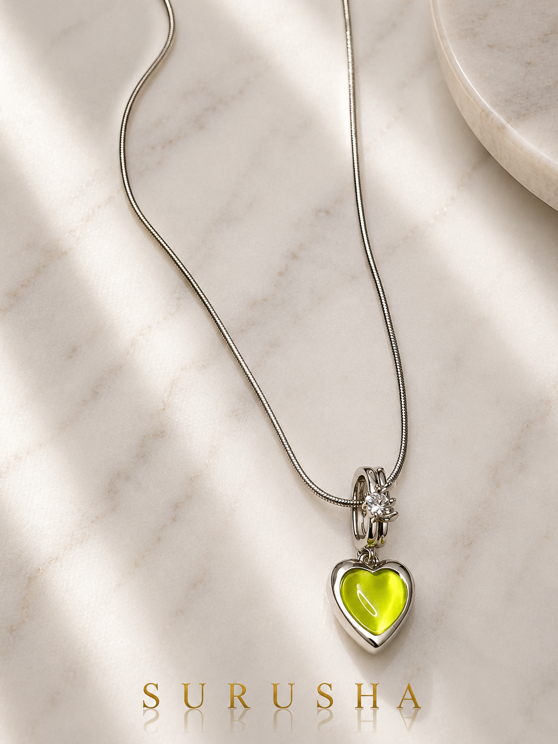 Silver Heart Pendant Chain
