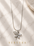 Crystal Dragonfly Pendant Necklace – Silver Finish Fashion Jewellery