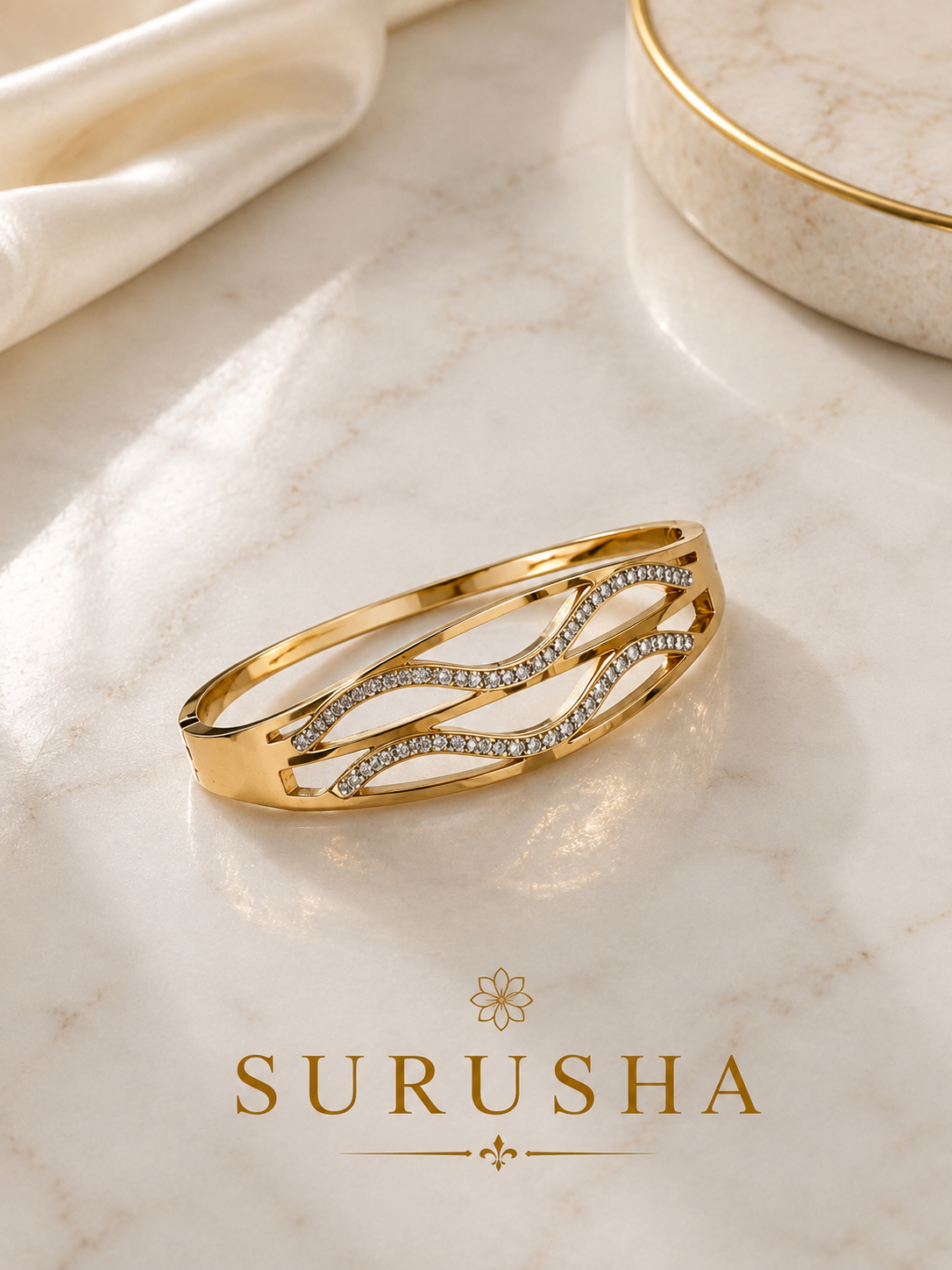 Surusha Diamond Wave Cutwork Kada