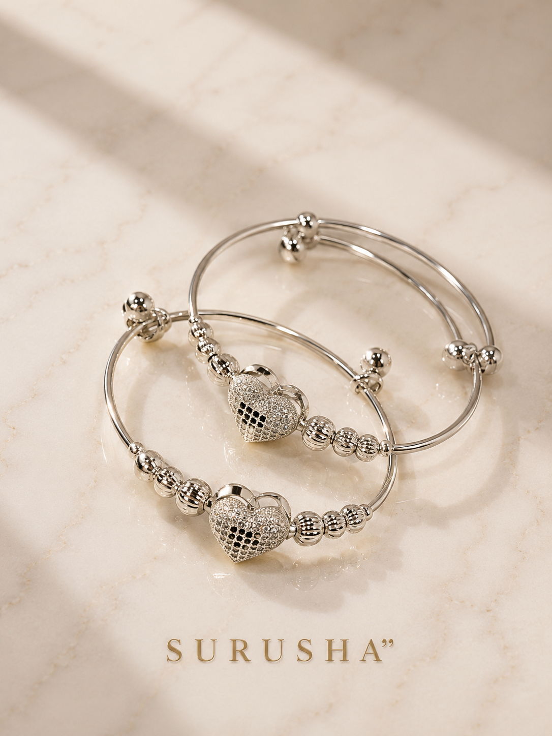 Classic Adjustable Heart & Beads Ghungroo Bangles